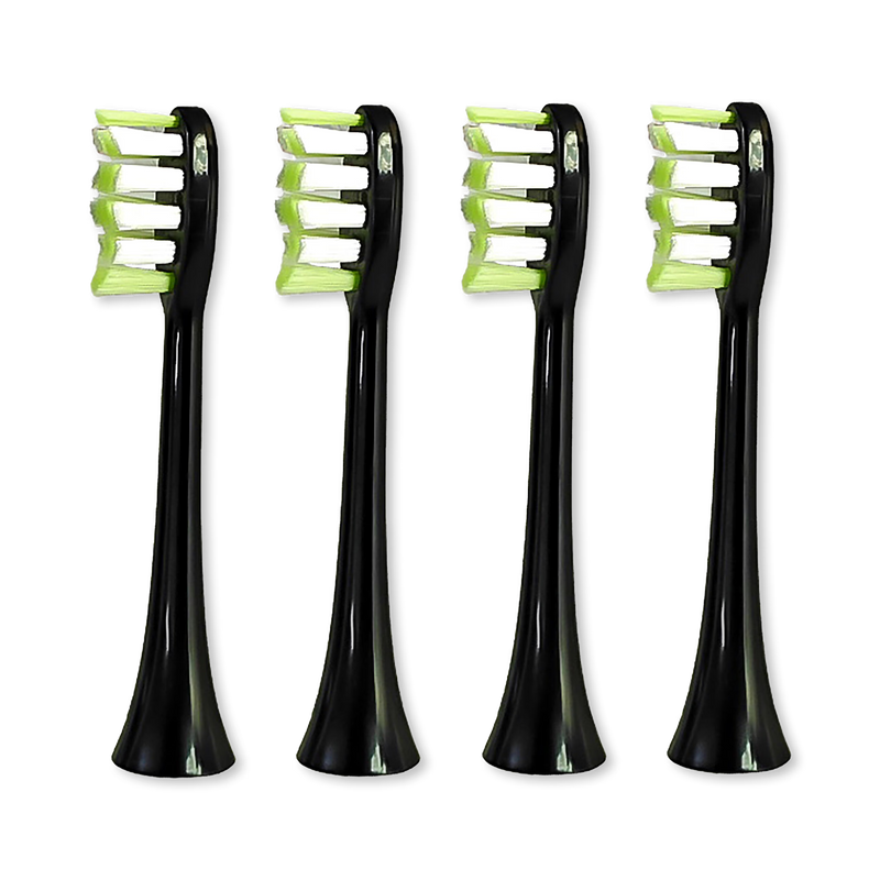Biovello replacement toothbrush heads black 4 pack, UK version