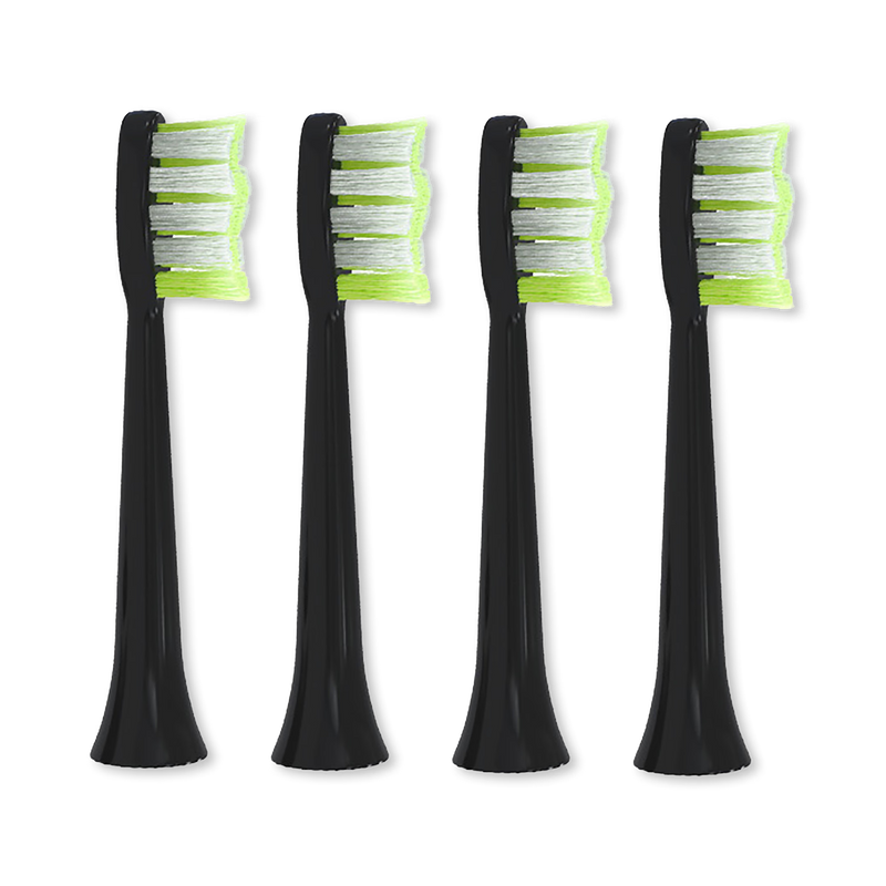 Biovello replacement toothbrush heads black 4 pack, UK version