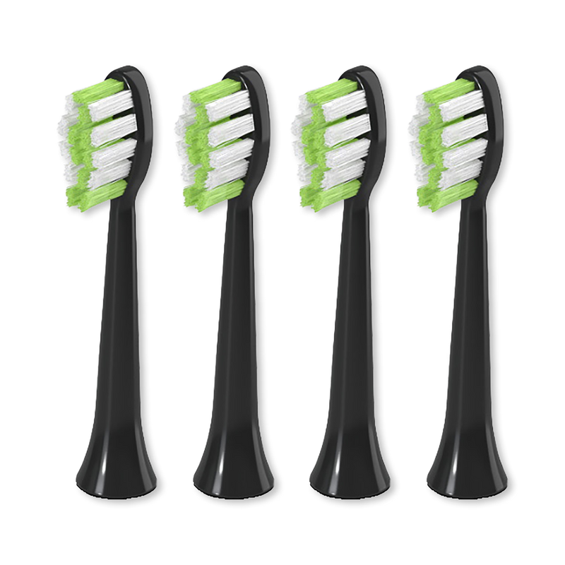 Biovello replacement toothbrush heads black 4 pack, UK version