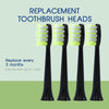 Biovello replacement toothbrush heads black 4 pack, UK version