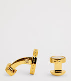 Tateossian gold-plated mother-of-pearl cufflinks and studs set (British brand)