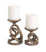 Harrods Eichholtz Corwyn Candle Holders Antique Brass (Set of 2)- Buy online at McGrocer