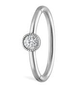 Harrods Maria Tash Scalloped Diamond Clicker Single Hoop Earring in 18kt White Gold (9.5mm)- Buy online at McGrocer