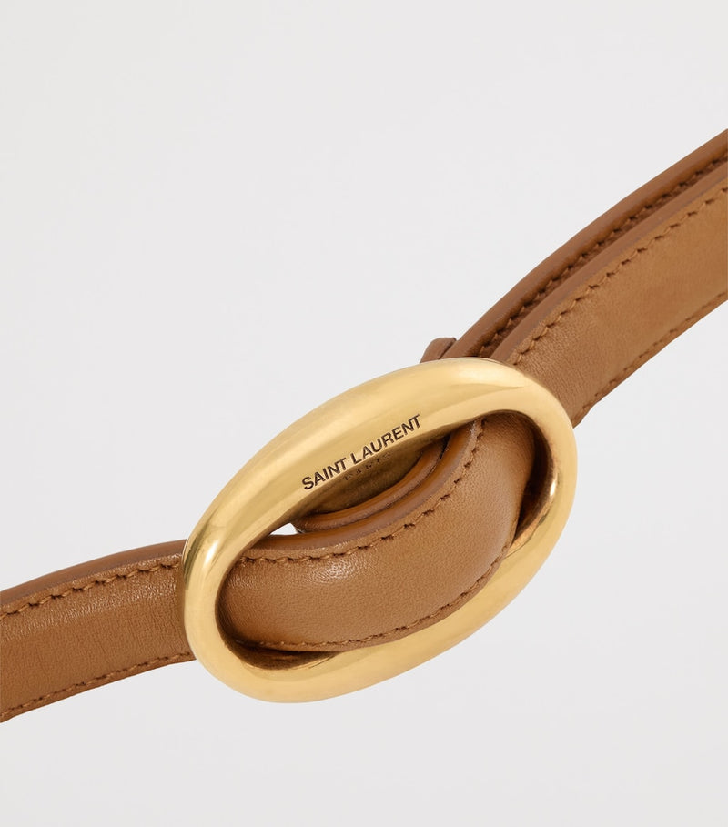 Saint Laurent leather oval buckle belt - British product
