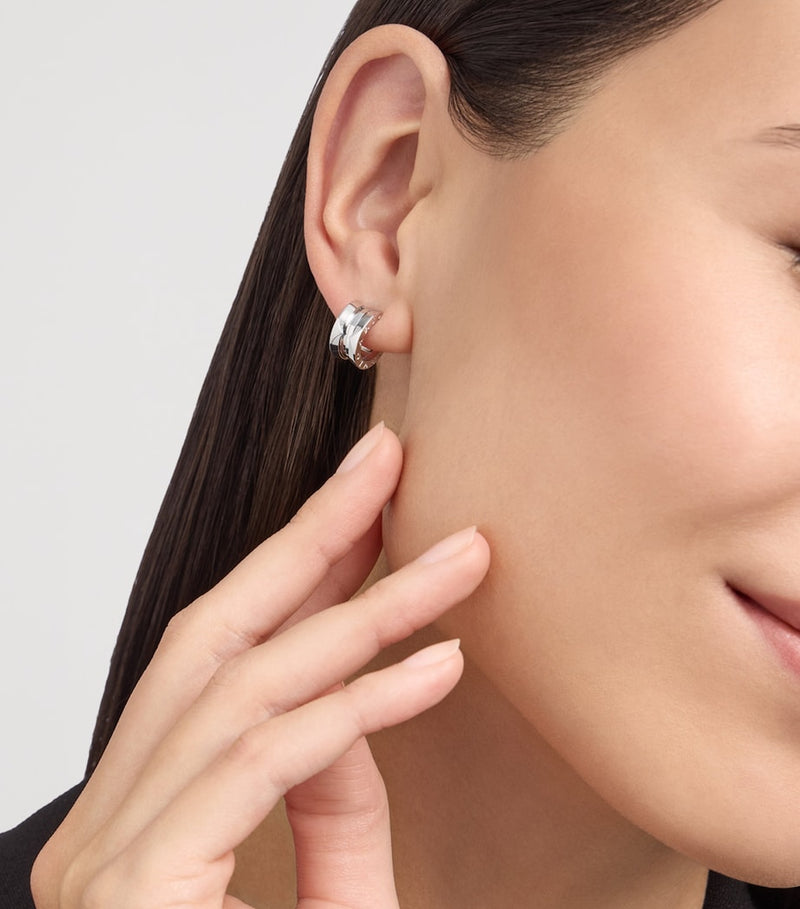 Bvlgari B.zero1 single hoop earring white gold, imported from the UK