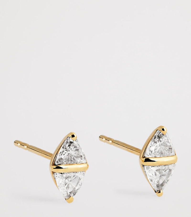 Emily P. Wheeler yellow gold diamond Tilly stud earrings, UK version