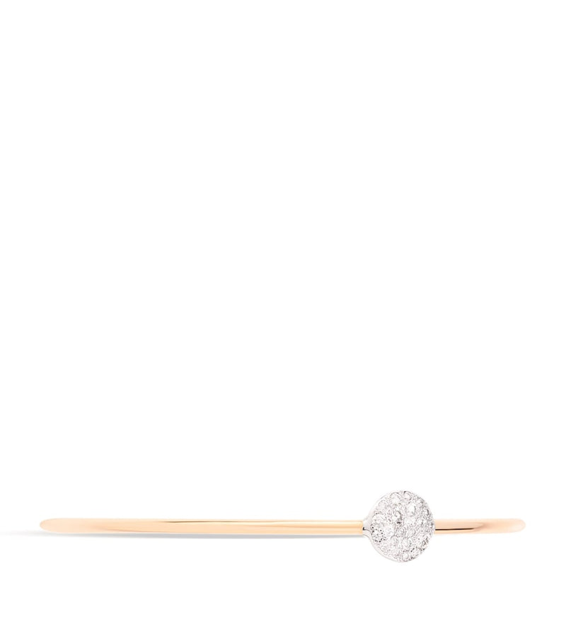 Pomellato rose gold diamond Sabbia bangle, imported from the UK