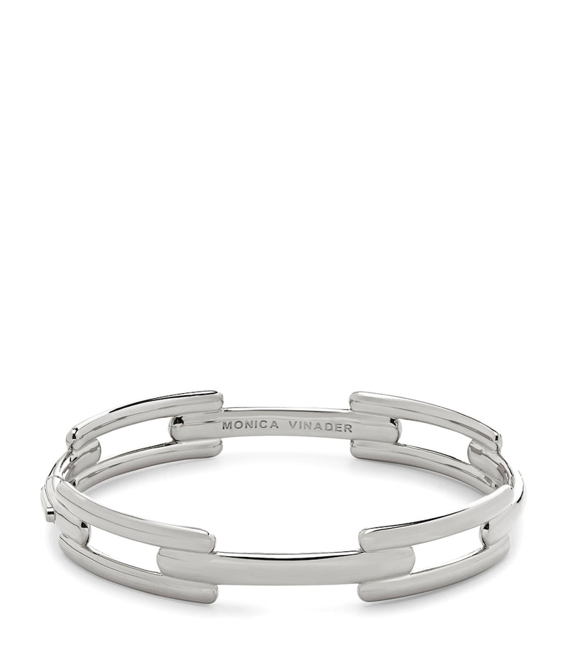 Monica Vinader Signature Link bangle in sterling silver, imported from the UK