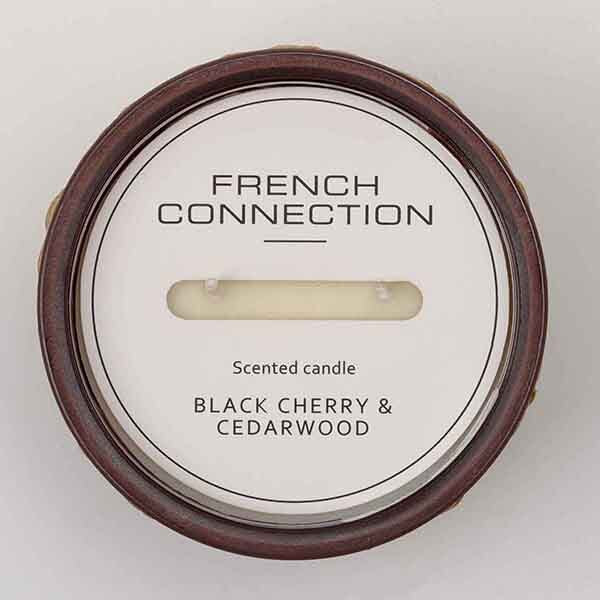 French Connection Black Cherry Cedarwood Candle 444g - British product