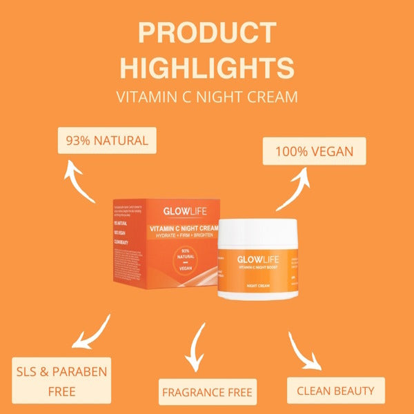 Glowlife Vitamin C Night Cream 50ml moisturiser, UK version