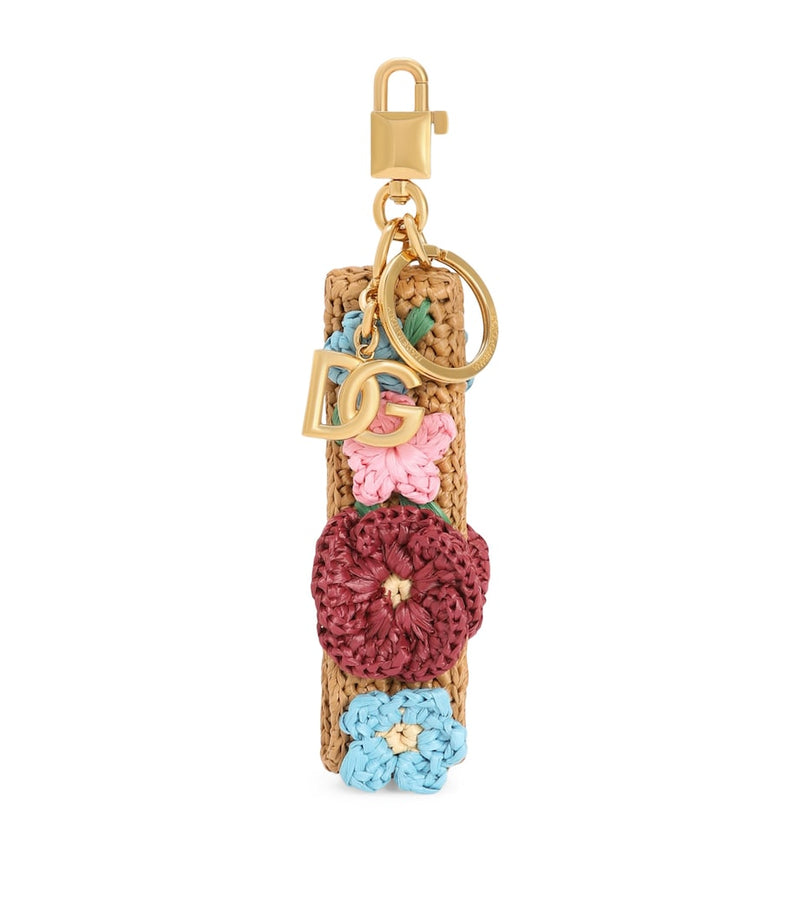 Dolce&Gabbana crocheted embellished keyring with floral details (British brand)