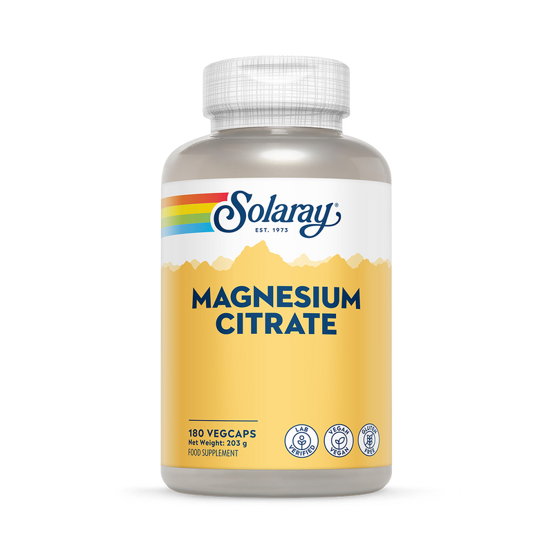Solaray magnesium citrate capsules 400mg 180 count, imported from the UK