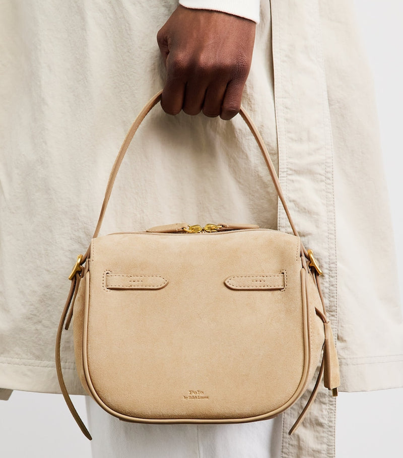 Polo Ralph Lauren small suede Polo ID satchel bag (British brand)