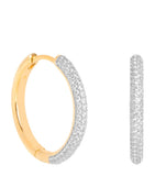 Astrid & Miyu gold-plated pavé hoop earrings medium - British product