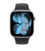 Harrods Apple Watch Series 11 Space Grey Aluminium with Black Sport Band 46mm Medium/Large Smartwatch- Buy online at McGrocer
