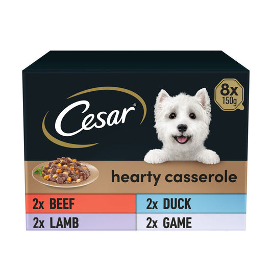 Cesar Wet Dog Food Trays Hearty Casserole Mixed Selection Dog Food & Accessories ASDA   