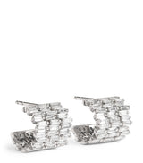 Harrods Suzanne Kalan White Gold and Diamond Infinite Three-Row Hoop Earrings- Buy online at McGrocer