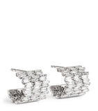 Suzanne Kalan white gold diamond three-row hoop earrings - British product