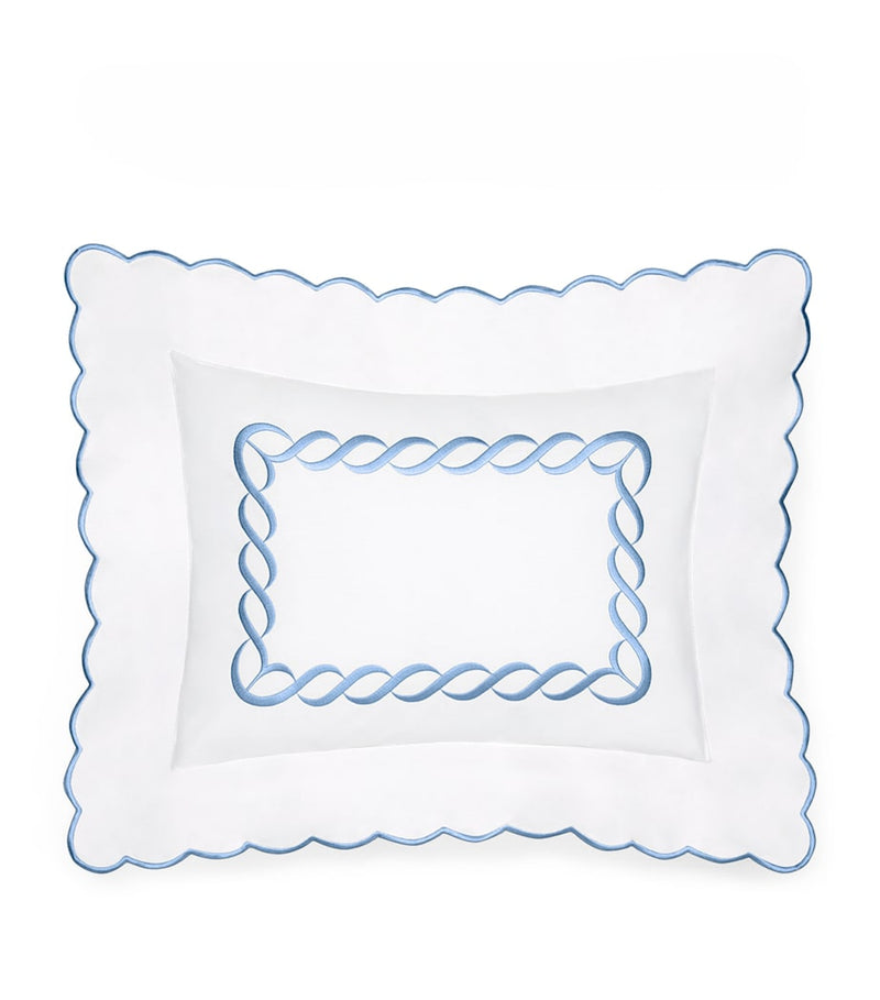 Pratesi Oxford pillowcase with braid motif, 30cm x 40cm, imported from the UK
