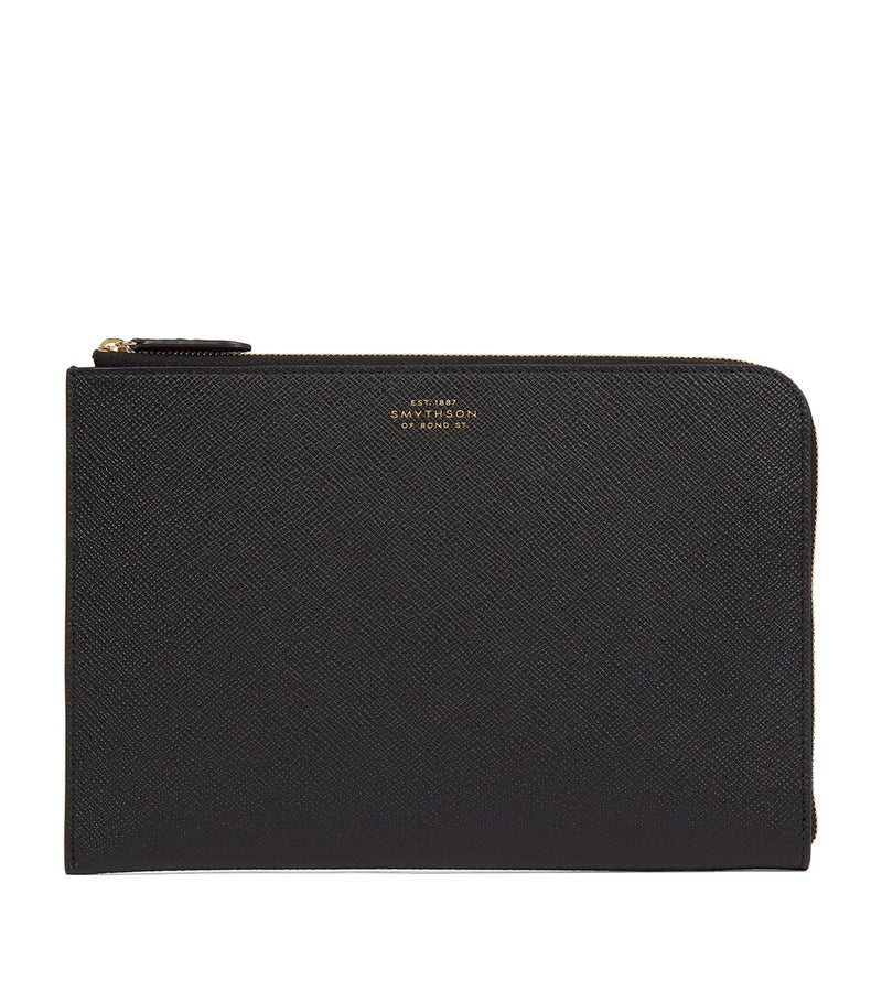Soft Leather Organizer Pouch with Multiple Pockets, 19cm x 26cm x 3cm