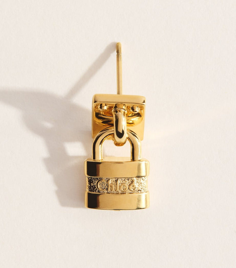 Chloé mini Paddington drop earrings in brass - British product