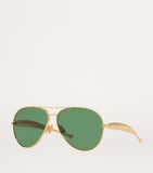 Bottega Veneta green-tinted aviator sunglasses (British brand)