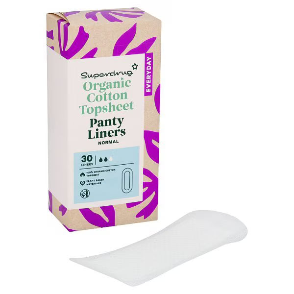 Superdrug Cotton Panty Liner Normal 30 pack (British brand)