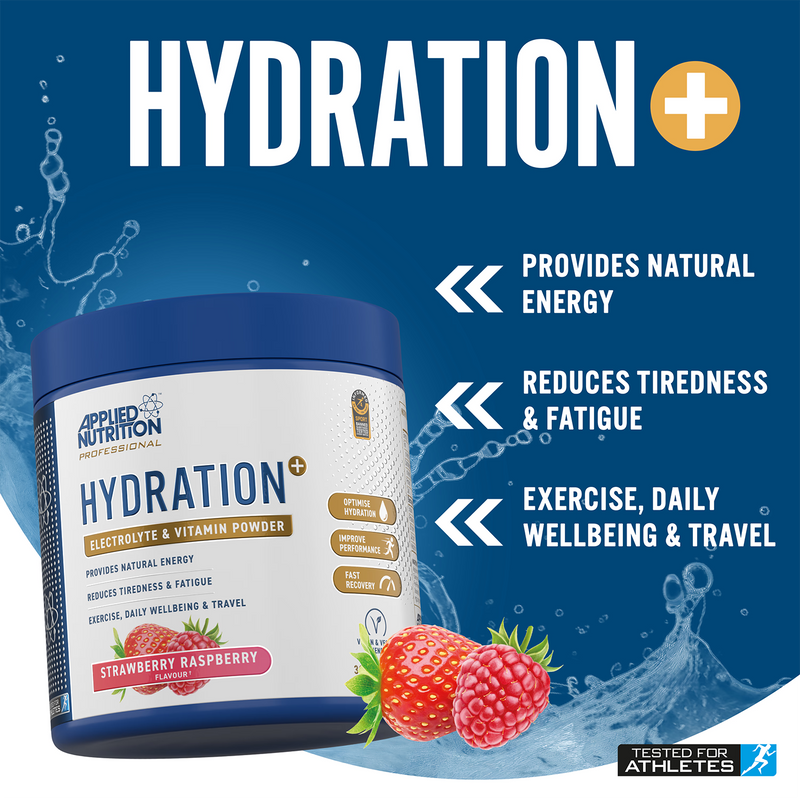 Applied Nutrition Hydration+ powder strawberry raspberry 240g, UK version
