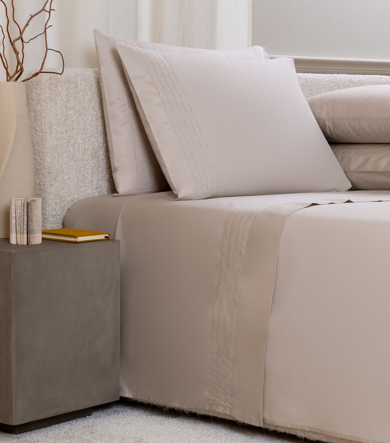 Frette cotton sateen king sheet set Greige - British product