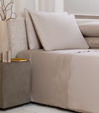 Frette cotton sateen king sheet set Greige - British product