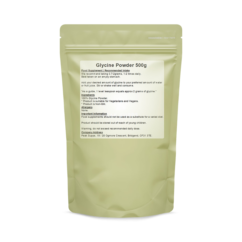 Peak Supps pure glycine powder 500g - British product