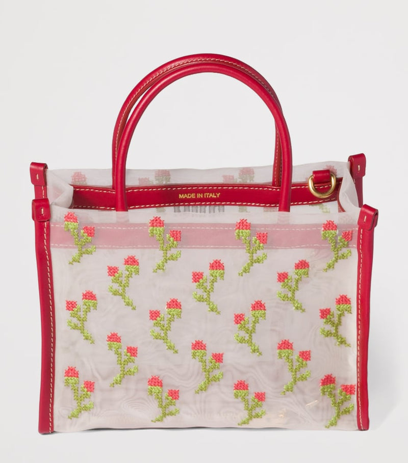 Miu Miu embroidered mesh top-handle bag small, UK version