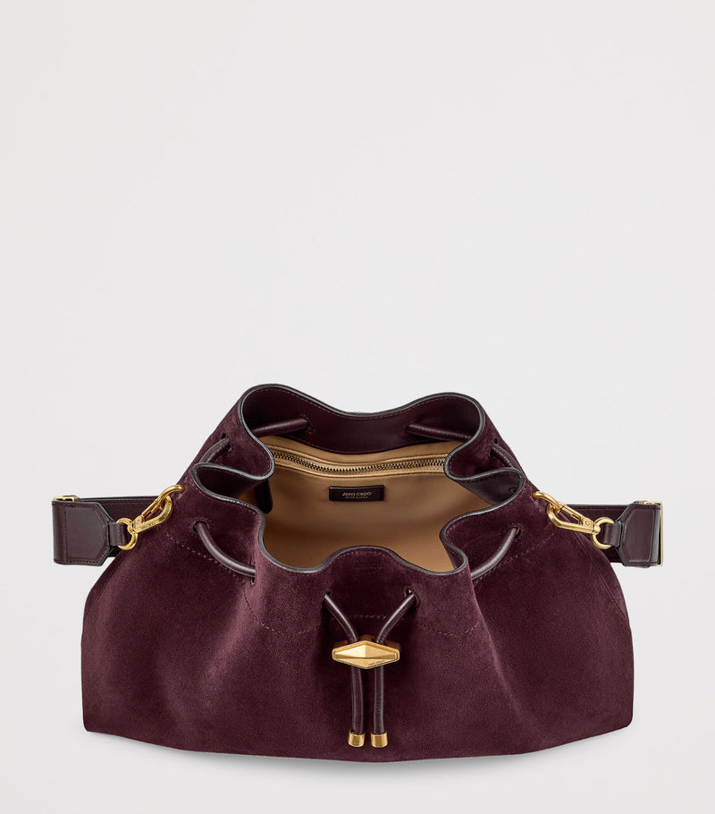 Jimmy Choo medium Cinch suede shoulder bag, imported from the UK
