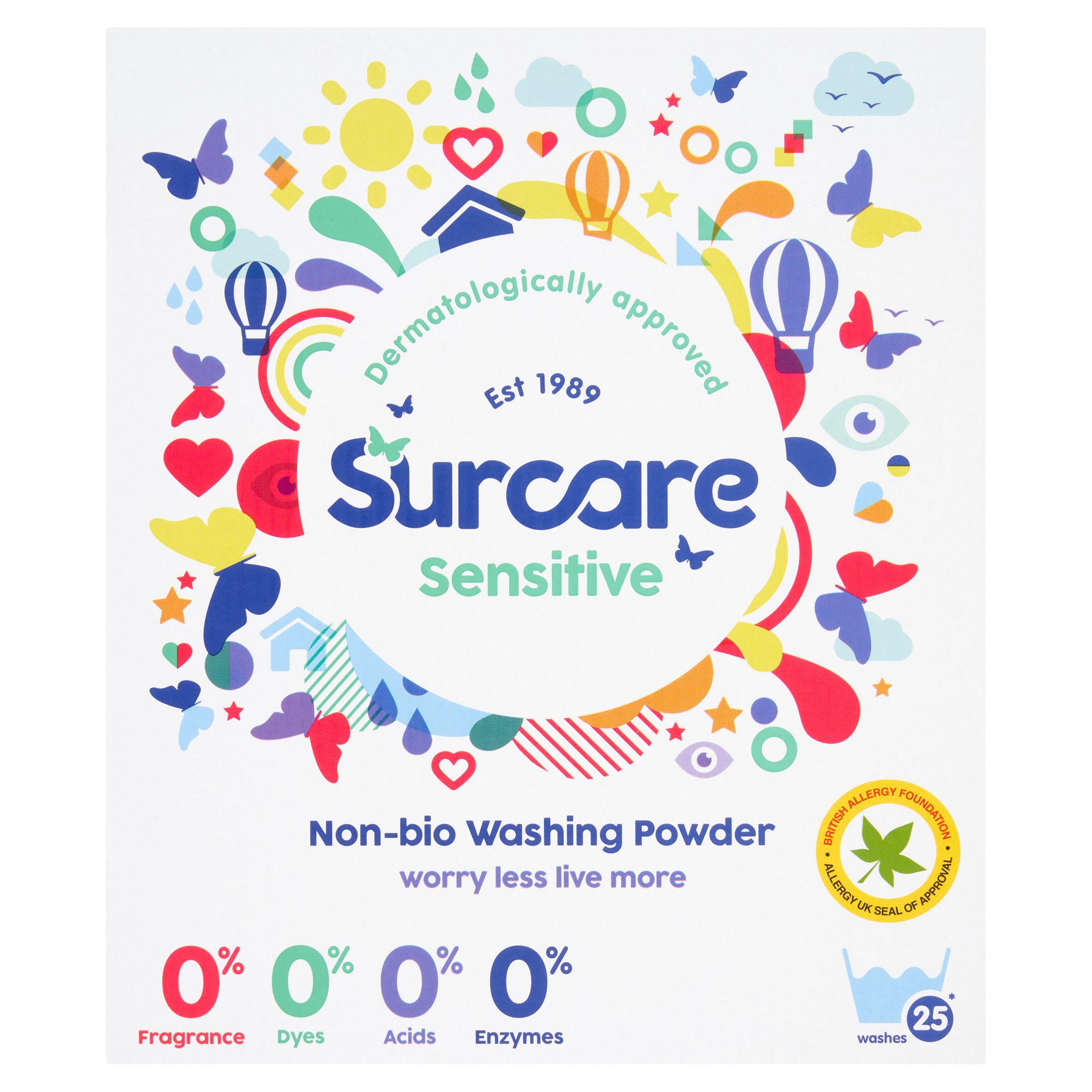 Surcare Sensitive Washing Powder 1.62kg (25 Washes) detergents & washing powder Sainsburys