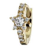 Maria Tash diamond star hoop 18k gold 6.5mm, imported from the UK