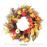 Livingandhome Realistic LED Fall Wreath 60cm diameter, UK version