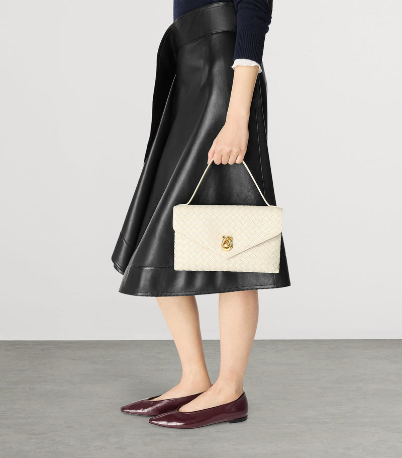 Bottega Veneta Knot Lock top-handle bag lambskin Intrecciato, imported from the UK