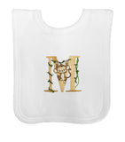 Paint My Dreams cotton monogram bib with M embroidery (British brand)