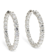 Harrods Harrods White Gold and Diamond Hoop Earrings (8.40ctw)- Buy online at McGrocer