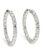 Harrods white gold diamond hoop earrings 8.40ctw, imported from the UK