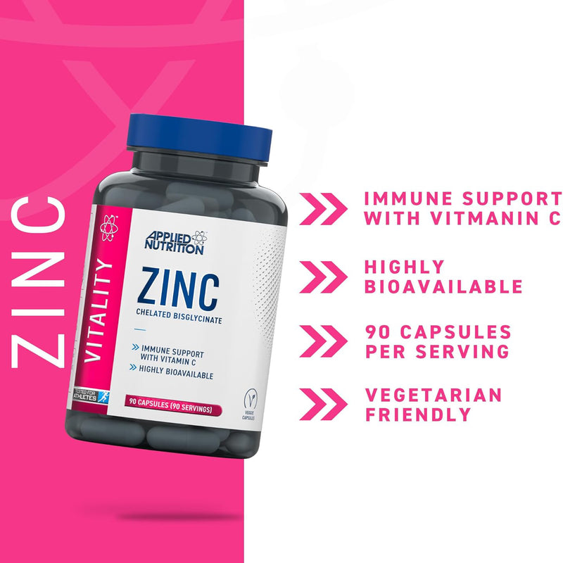 Applied Nutrition Zinc 90 capsules supplement (British brand)