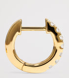 Harrods yellow gold diamond huggie earrings 0.20ctw, imported from the UK