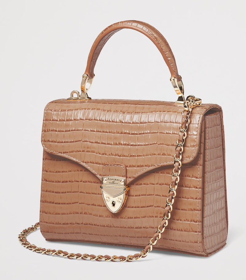 Aspinal of London midi Mayfair top-handle bag in glossy leather - British product