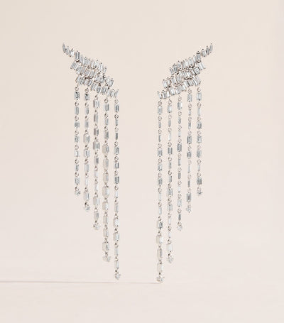 Harrods Suzanne Kalan White Gold and Diamond Angel Drop Earrings- Buy online at McGrocer