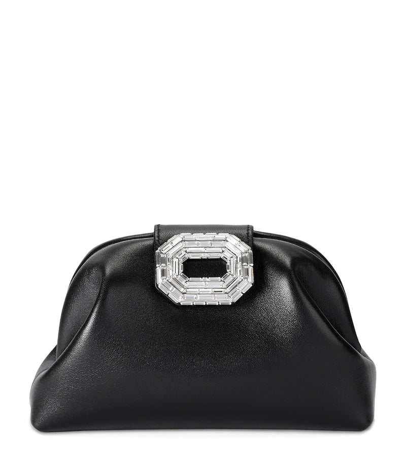Amina Muaddi Camelia clutch bag nappa leather chain strap - British product