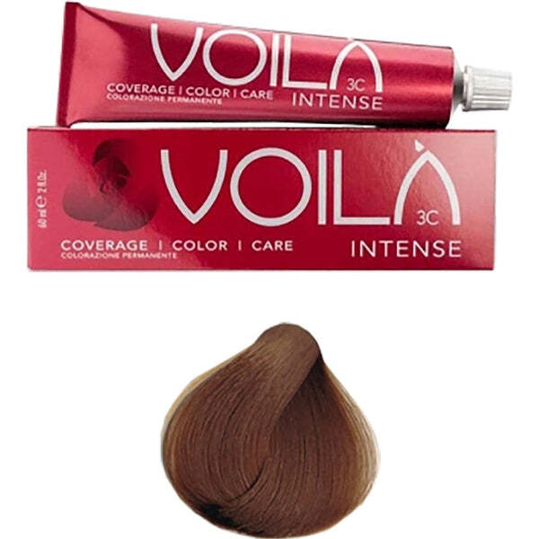 Intercosmo Voila 3C Intense hair colour 4.24 Dark Irdi Copper Brown 60ml, UK version