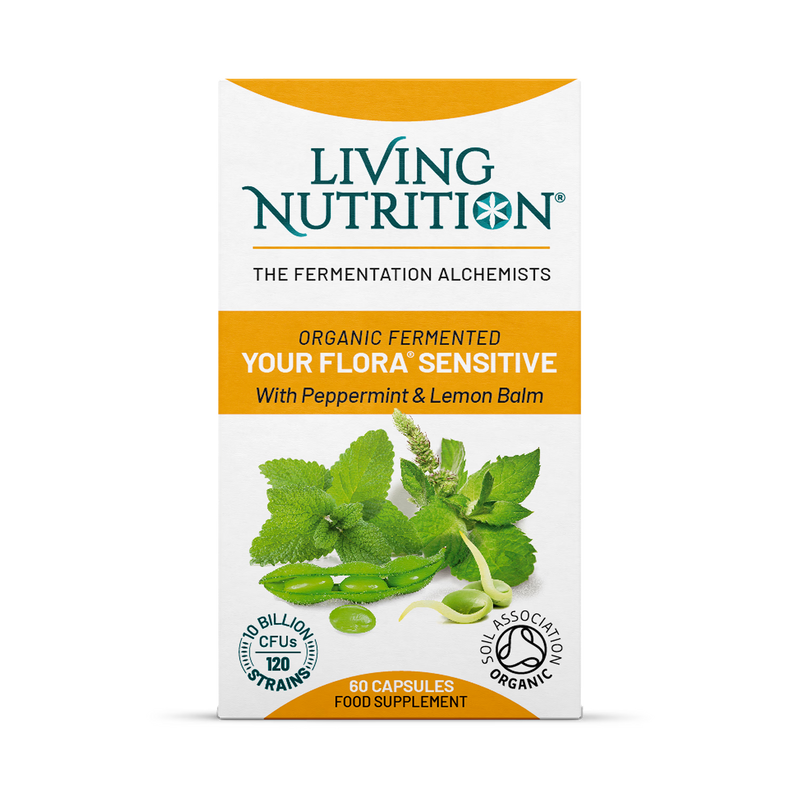 Living Nutrition Organic Your Flora Sensitive probiotic 60 capsules, imported from the UK