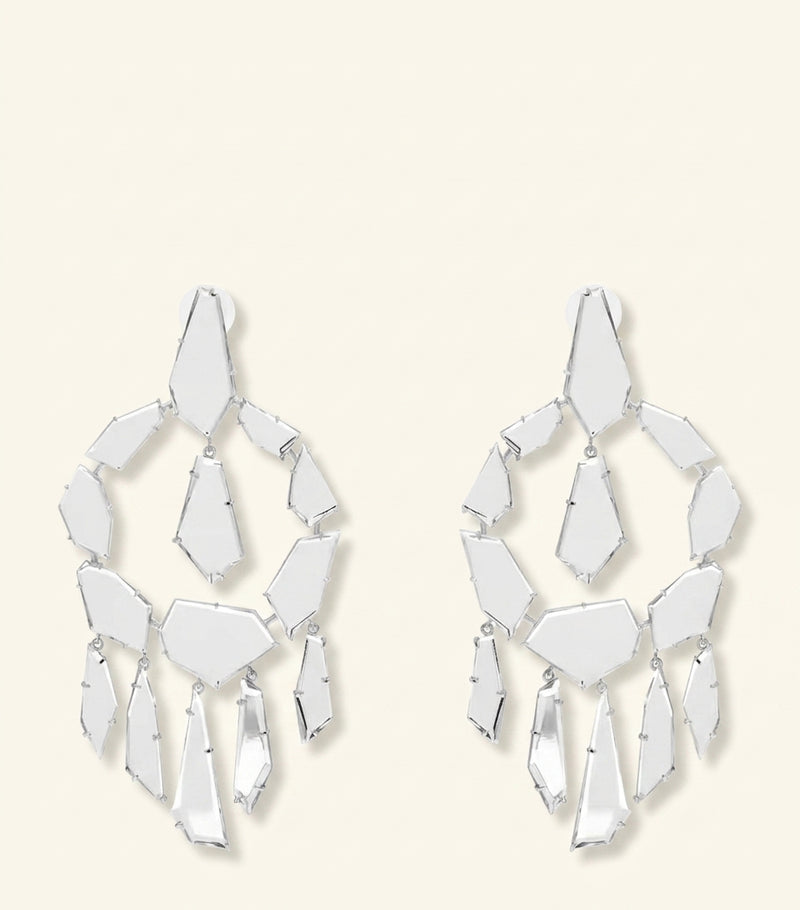 Alexander McQueen mirror drop earrings silver tone - British product