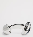 Babette Wasserman oval pumice cufflinks rhodium-plated (British brand)