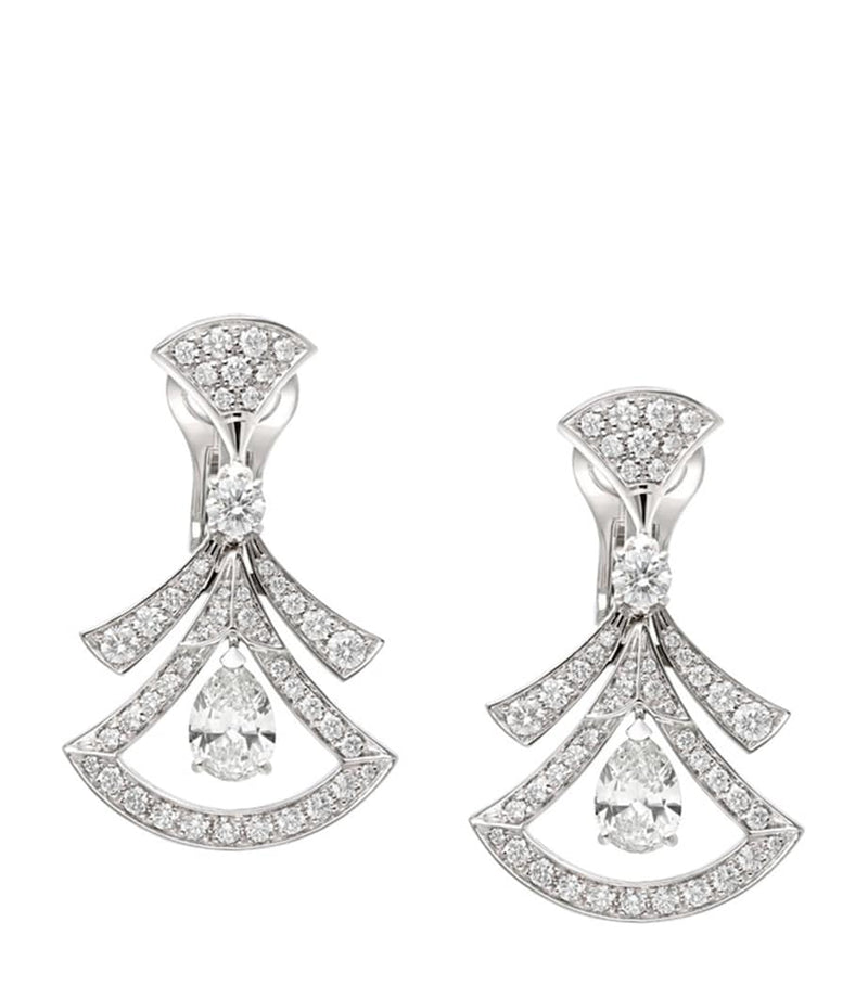 Bvlgari white gold and diamond earrings - British product